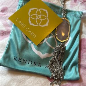 Kendra Scott Silver and rose, quartz Pendant with tassel Necklace